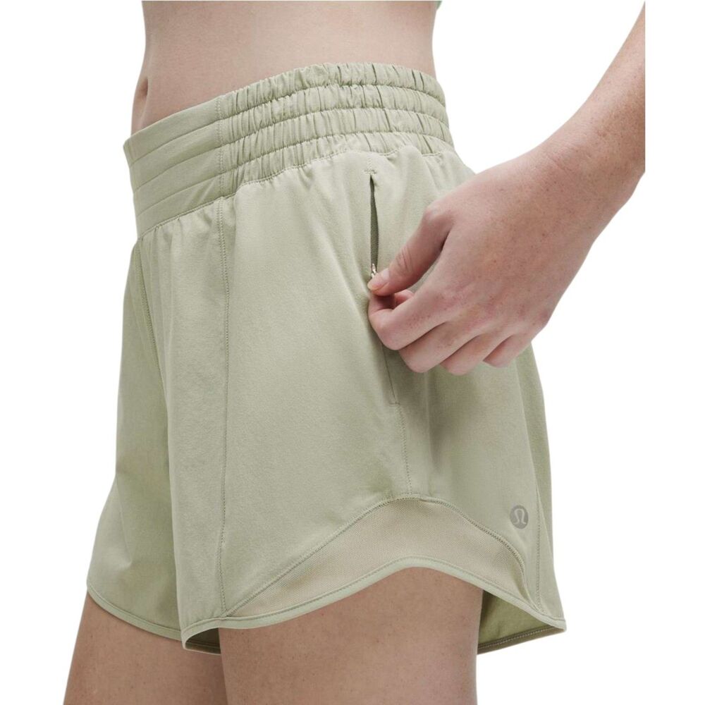 Lululemon Hotty Hot High-Rise Lined Short 4" Fog Green